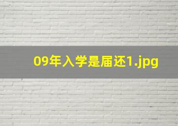 09年入学是届还