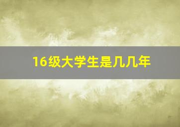16级大学生是几几年