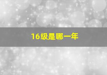 16级是哪一年