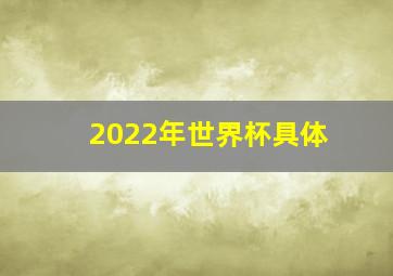 2022年世界杯具体