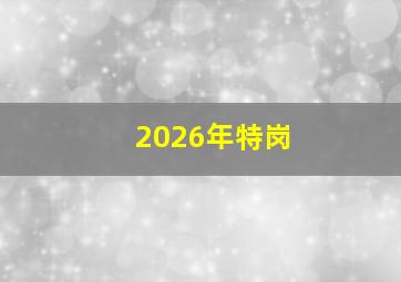 2026年特岗