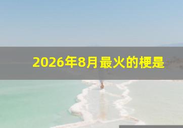2026年8月最火的梗是