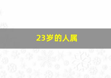 23岁的人属