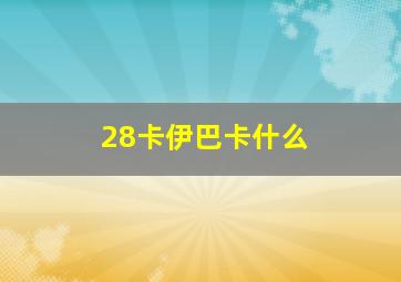 28卡伊巴卡什么