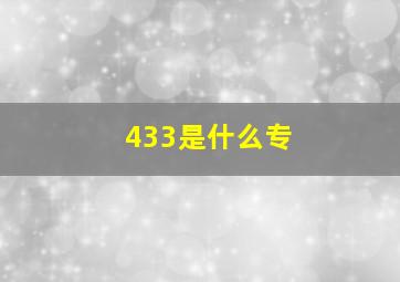 433是什么专