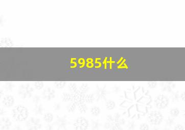 5985什么