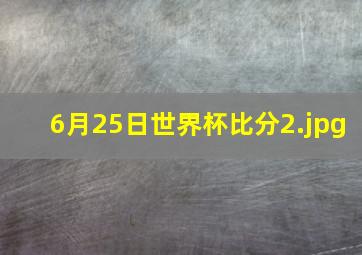 6月25日世界杯比分