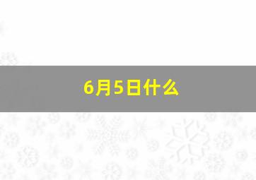 6月5日什么