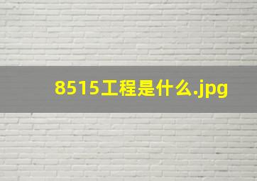8515工程是什么