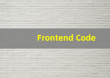 Frontend Code