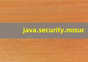 Java.security.nosuc