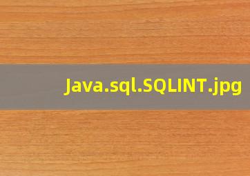 Java.sql.SQLINT