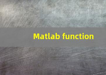 Matlab function