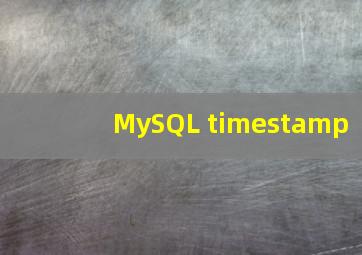 MySQL timestamp