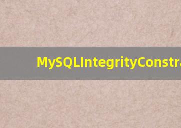 MySQLIntegrityConstraint