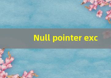 Null pointer exc