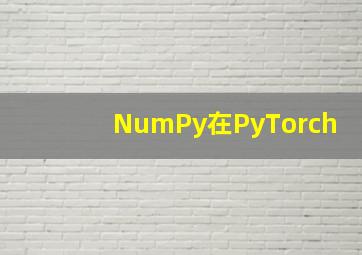 NumPy在PyTorch