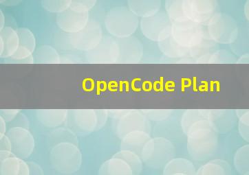 OpenCode Plan 