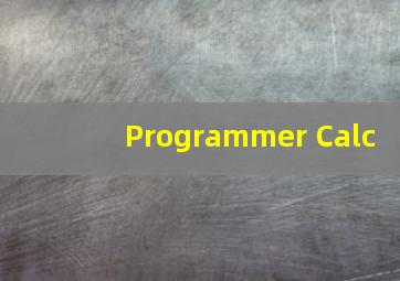 Programmer Calc
