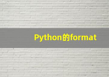 Python的format