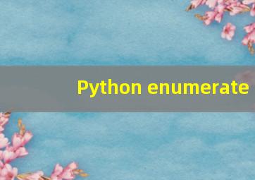Python enumerate