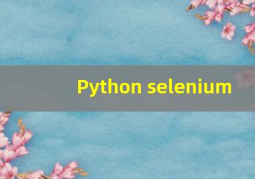 Python selenium 