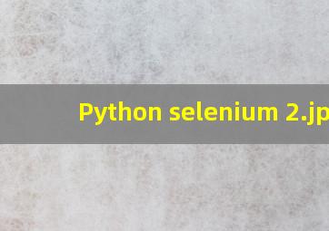 Python selenium 