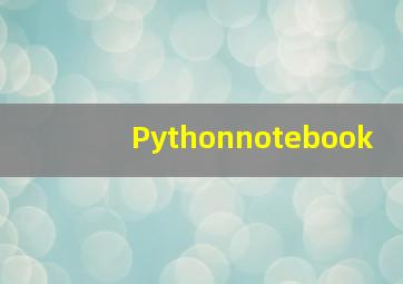 Pythonnotebook
