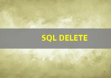 SQL DELETE