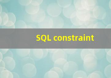 SQL constraint