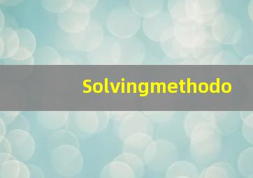 Solvingmethodo