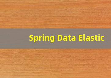 Spring Data Elastic