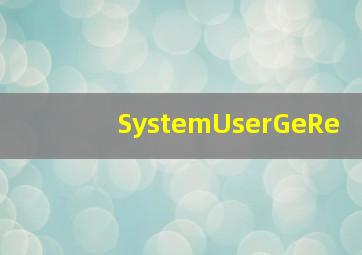 SystemUserGeRe