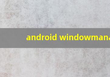android windowmanager