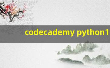 codecademy python