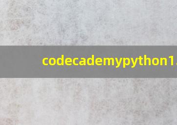 codecademypython