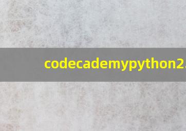 codecademypython