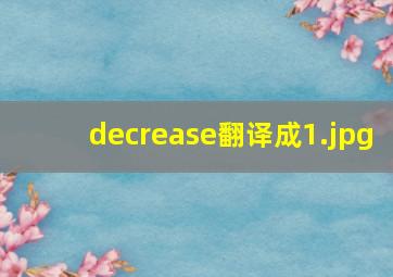 decrease翻译成