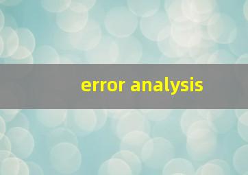 error analysis