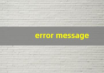 error message