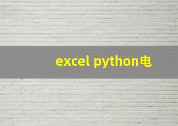 excel python电