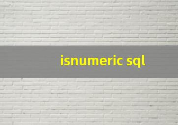 isnumeric sql