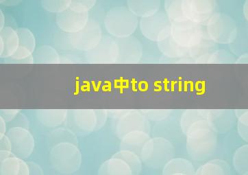 java中to string