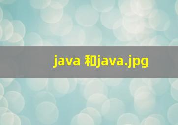 java 和java