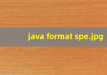 java format spe