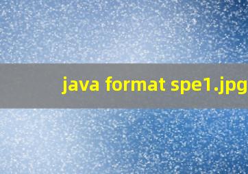 java format spe