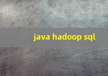 java hadoop sql