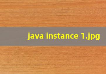 java instance 