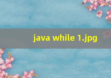 java while 