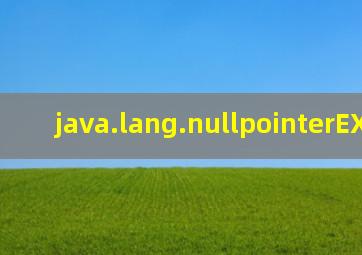 java.lang.nullpointerEXc